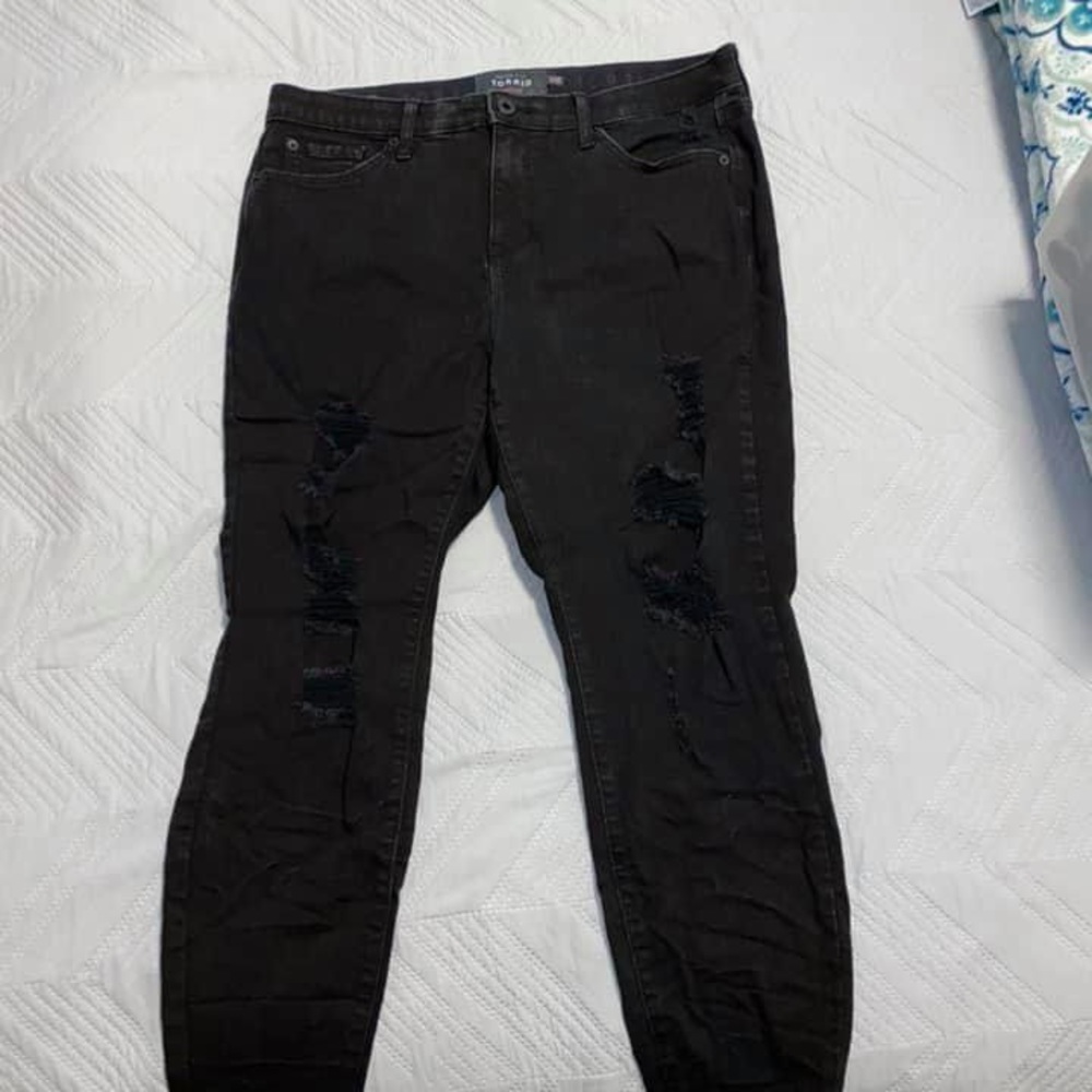 Torrid Black Ripped Jeans